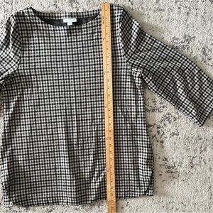 J. Jill Black and White Houndstooth 3/4 Sleeve Top